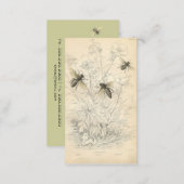 Vintage Honey Bees Drawing, Custom Business Card (Front/Back)