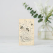 Vintage Honey Bees Drawing, Custom Business Card (Standing Front)