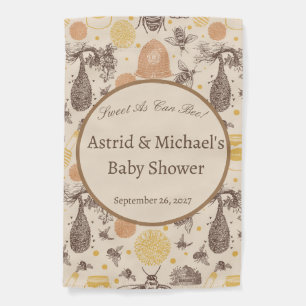 Vintage Honey Bumblebee Baby Shower Garden Flag