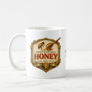 Vintage honey label beekeeper apiarist gift coffee mug