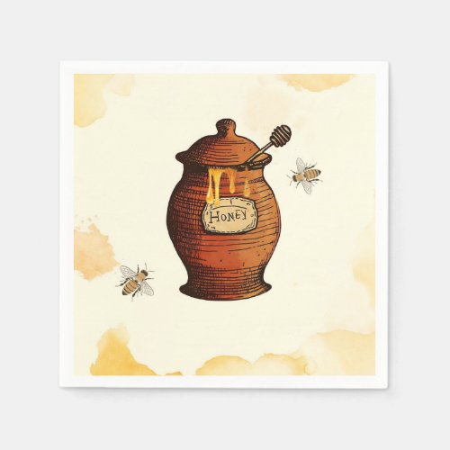 Vintage Honey Pot Honey Bee Baby Shower Invitation Napkins