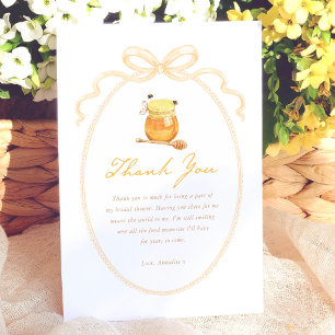 Vintage Honey Whimsical Bridal Shower Thank You Card