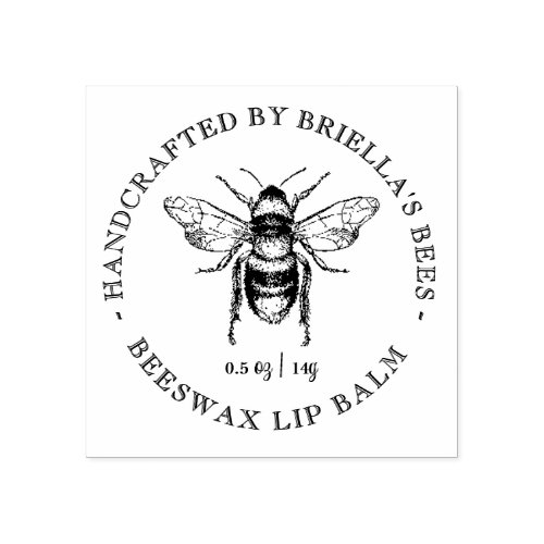 Vintage Honeybee Custom Honey Lip Balm Stamp