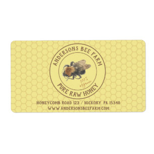 Vintage Honeybee & Honeycomb Beefarm / Beekeeper Label