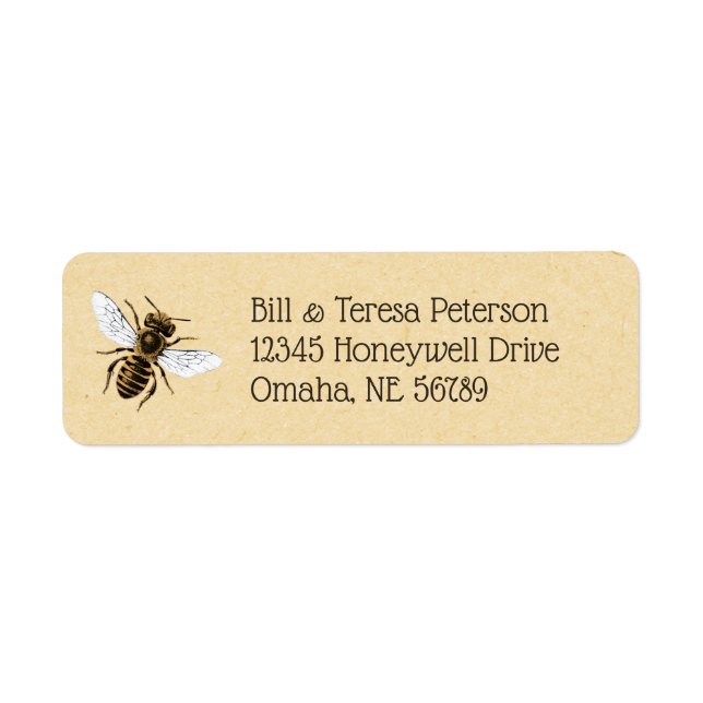 Vintage Honeybee Label (Front)