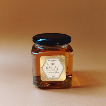 Vintage  Honeybee  Script Honey Jar Label by Makidzona at Zazzle