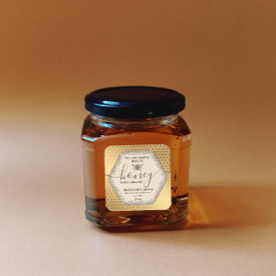 Vintage honeybee script honey jar label