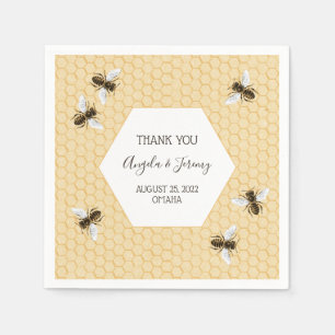 Vintage Honeybee Wedding Napkins