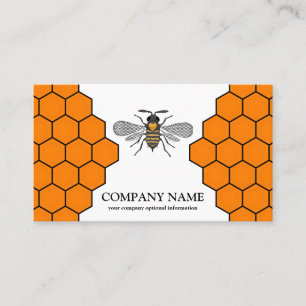 Vintage Honeycomb Bee BeeKeeper Honey Apairist Business Card