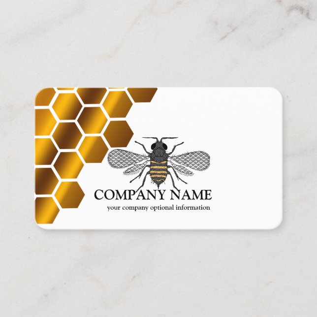 Vintage Honeycomb Bee BeeKeeper Honey Apairist Business Card (Front)
