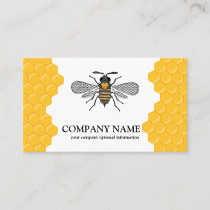 Vintage Honeycomb Bee BeeKeeper Honey Apairist Business Card