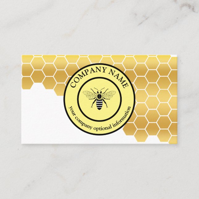 Vintage Honeycomb Bee BeeKeeper Honey Apairist Business Card (Front)