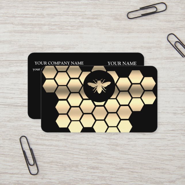 Vintage Honeycomb Bee BeeKeeper Honey Apairist Business Card (Front/Back In Situ)