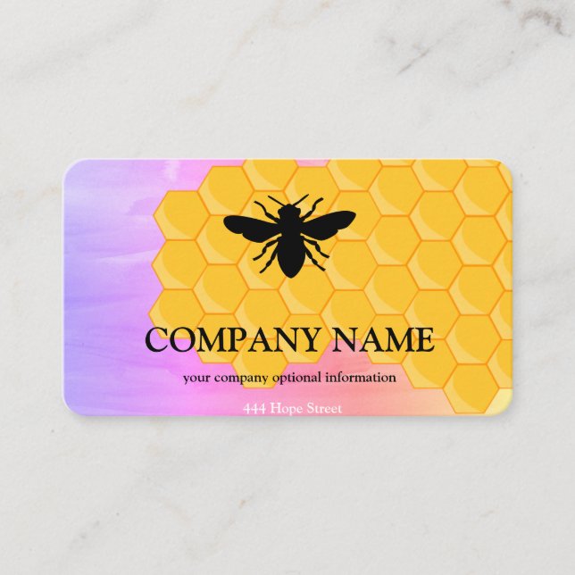 Vintage Honeycomb Bee BeeKeeper Honey Apairist Business Card (Front)