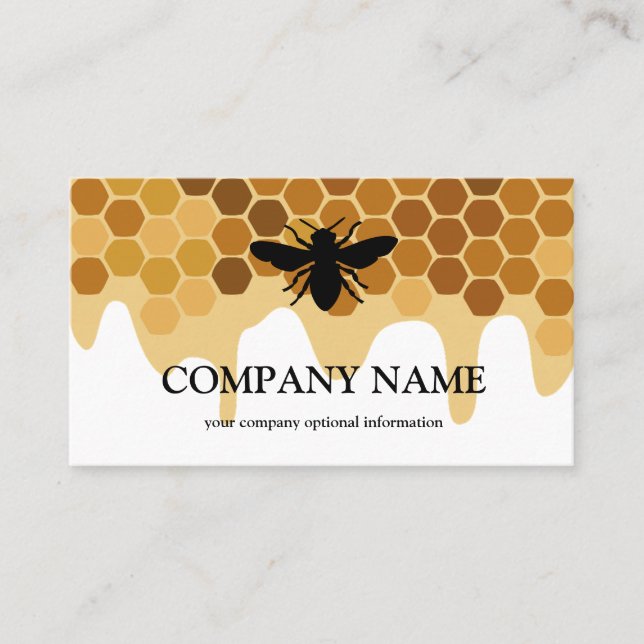 Vintage Honeycomb Bee BeeKeeper Honey Apairist Business Card (Front)