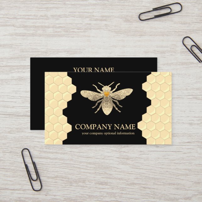 Vintage Honeycomb Bee BeeKeeper Honey Apairist Business Card (Front/Back In Situ)