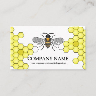 Vintage Honeycomb Bee BeeKeeper Honey Apairist Business Card