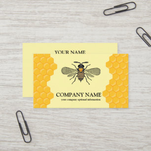Vintage Honeycomb Bee BeeKeeper Honey Apairist Business Card