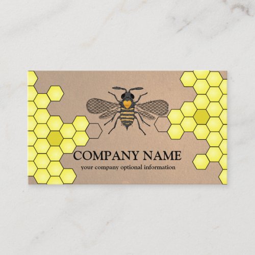 Vintage Honeycomb Bee BeeKeeper Honey Apairist Business Card