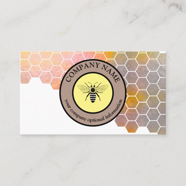 Vintage Honeycomb Bee BeeKeeper Honey Apairist Business Card (Front)