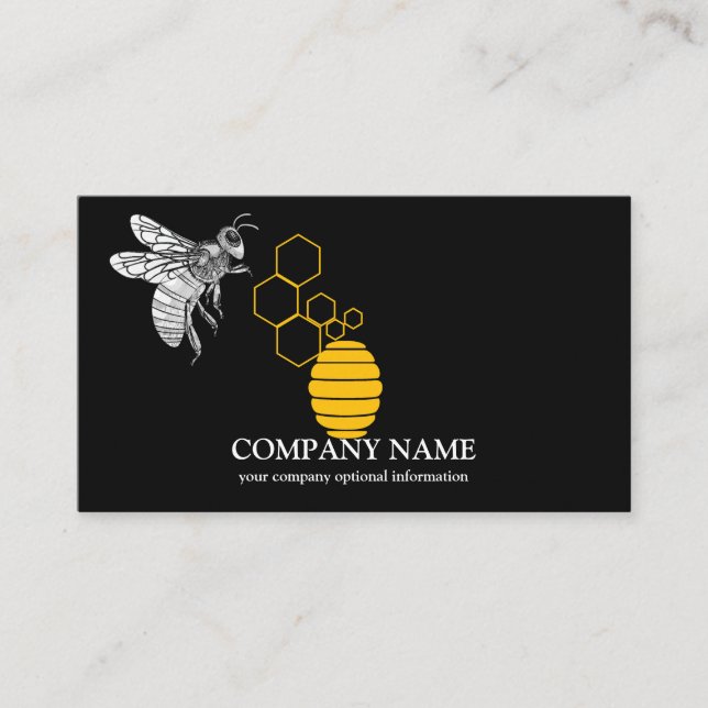 Vintage Honeycomb Bee BeeKeeper Honey Apairist Business Card (Front)