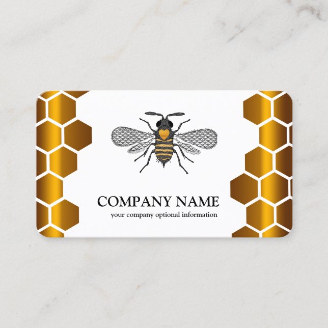 Vintage Honeycomb Bee BeeKeeper Honey Apairist Business Card (Front)