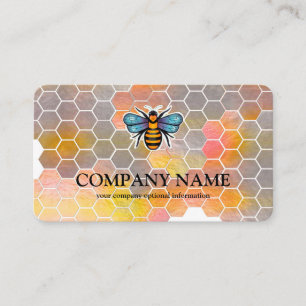 Vintage Honeycomb Bee BeeKeeper Honey Apairist Business Card