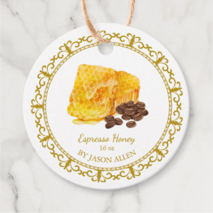 Vintage Honeycomb Espresso Infused Honey Hang Tag