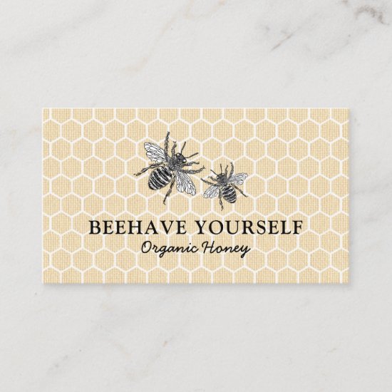Vintage Honeycomb Honeybee Honey Apiary Bee Farm Business Card