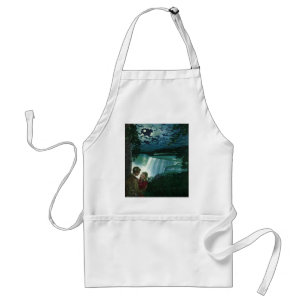 Vintage Honeymoon Love, Newlyweds at Niagara Falls Adult Apron
