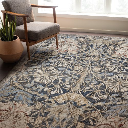 Vintage Honeysuckle William Morris Distressed Area Rug