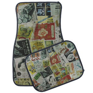 Vintage Hong Kong advertisement wall. Car Floor Mat