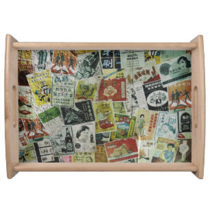 Vintage Hong Kong advertisement wall. Serving Tray