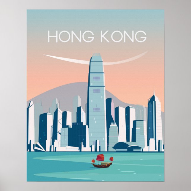 Vintage Hong Kong Travel Poster (Front)