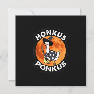 Vintage Honkus Ponkus Halloween Cute Witches Duck Invitation