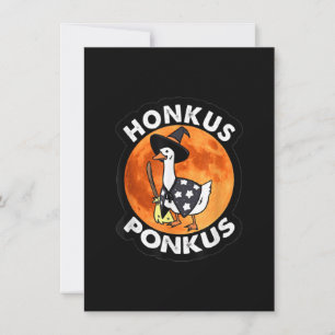 Vintage Honkus Ponkus Halloween Cute Witches Duck Invitation