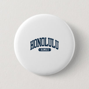 Vintage Honolulu Hawaii Oahu Souvenir Mens Womens Button