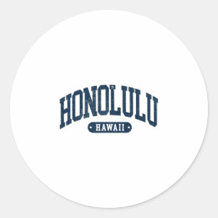 Vintage Honolulu Hawaii Oahu Souvenir Mens Womens Classic Round Sticker