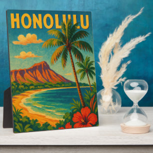 Vintage Honolulu Oahu Hawaii Beach Hawaii Travel Plaque