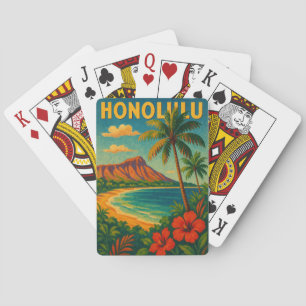 Vintage Honolulu Oahu Hawaii Beach Hawaii Travel Poker Cards