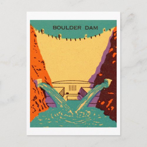 Vintage Hoover Boulder Dam Postcard