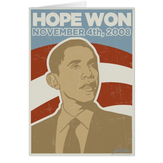 Vintage "Hope Won" Obama Cards (Front)