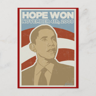 Vintage "Hope Won" Obama Postcard