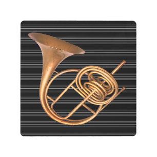 Vintage Horn Brass Musical Instrument Elegant Metal Print