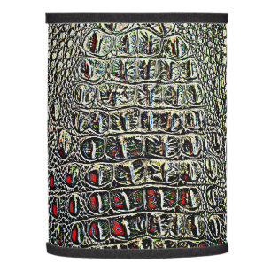 VINTAGE "HORNBACK" ALLIGATOR BLACK GATOR LAMP SHADE