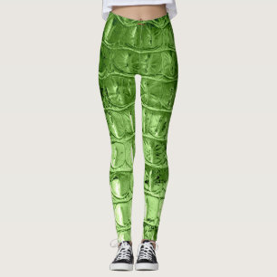 VINTAGE "HORNBACK" ALLIGATOR  LEATHER LEAF GREEN LEGGINGS