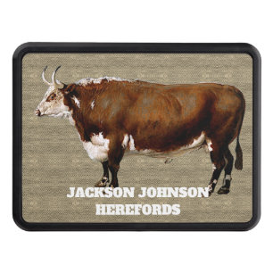 Vintage Horned Hereford Bull Hitch Cover