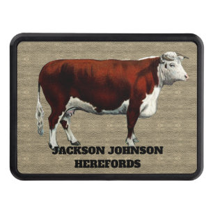 Vintage Horned Hereford Cow Hitch Cover