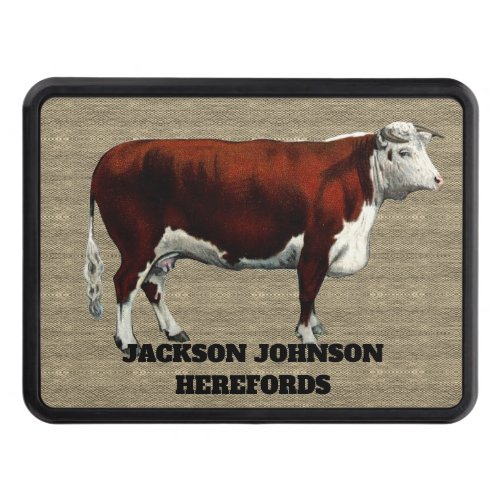 Vintage Horned Hereford Cow  Hitch Cover