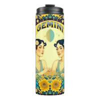 Vintage Horoscope Sign Gemini Twins Celestial